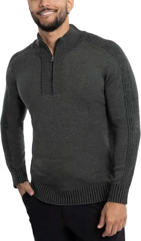 X RAY Mens Quarter Zip Pullover Sweater, Slim Fit Knit Long Sleeve Polo Quarter Zip Pullover Golf Sweatshirt for Men