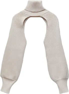 xxxiticat Women's Turtleneck Shrug Sweater Long Sleeve High Neck Cutout Knitted Arm Warmer Cropped Sweaters