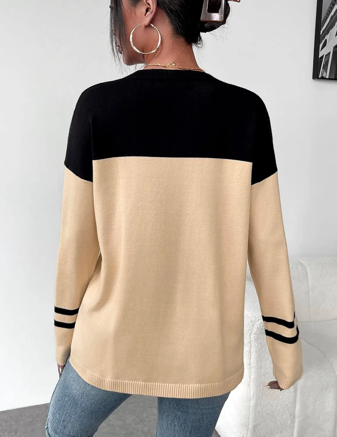 Zeagoo Sweaters for Women Fall Outfits Trendy 2024 Long Sleeve Crew Neck Knit Pullover Sweater Tops