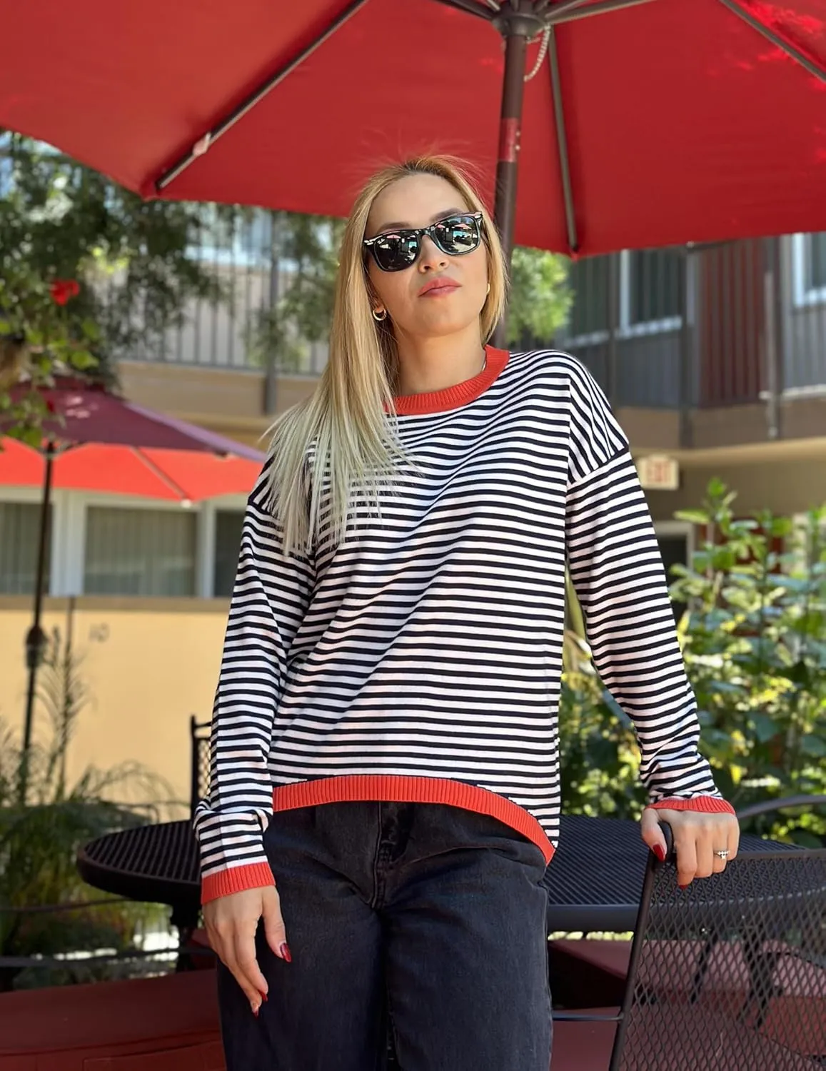 Zeagoo Sweaters for Women Fall Outfits Trendy 2024 Long Sleeve Crew Neck Knit Pullover Sweater Tops